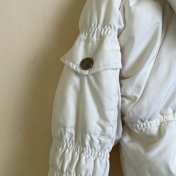 Hybris Y2K Made in Italy white down puffer jacket ruched 36 XS - Picture 6 of 11